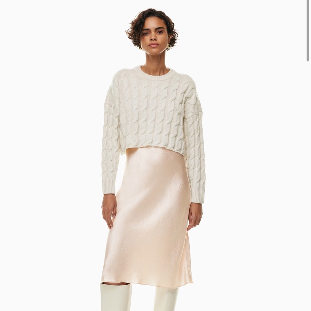 Aritzia Cream Midi Skirt